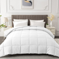 Comforter Duvet Insert - All Season White, King Size - Quilted down Alternative Bedding with Corner Tabs - Fluffy Soft - Machine Washable