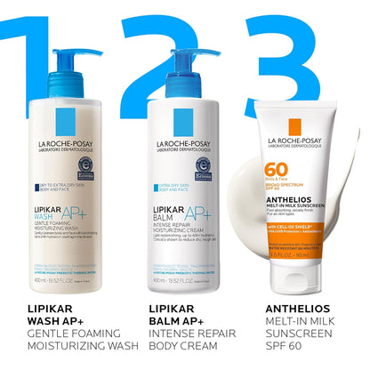 La Roche-Posay Anthelios Melt-In Milk Sunscreen SPF 60, Sunscreen for Body & Face, Broad Spectrum SPF + Antioxidants, Oil Free, Lightweight & Fast Absorbing, Oxybenzone Free